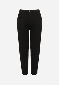 Born2be - Czarne Klasyczne Jeansy o Kroju Mom Fit Fesianela. Okazja: na co dzień. Kolor: czarny. Styl: klasyczny