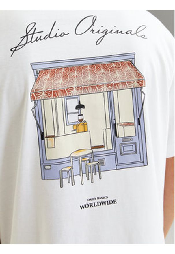 Jack & Jones T-Shirt Islington 12273015 Biały Loose Fit. Kolor: biały. Materiał: bawełna