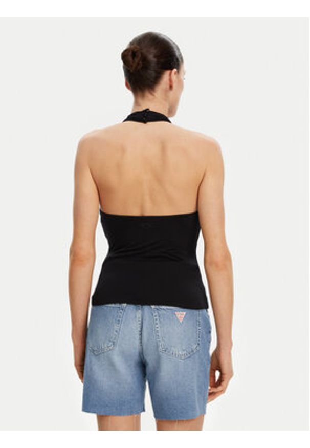 Guess Top W5GP16 KACM2 Czarny Slim Fit. Kolor: czarny