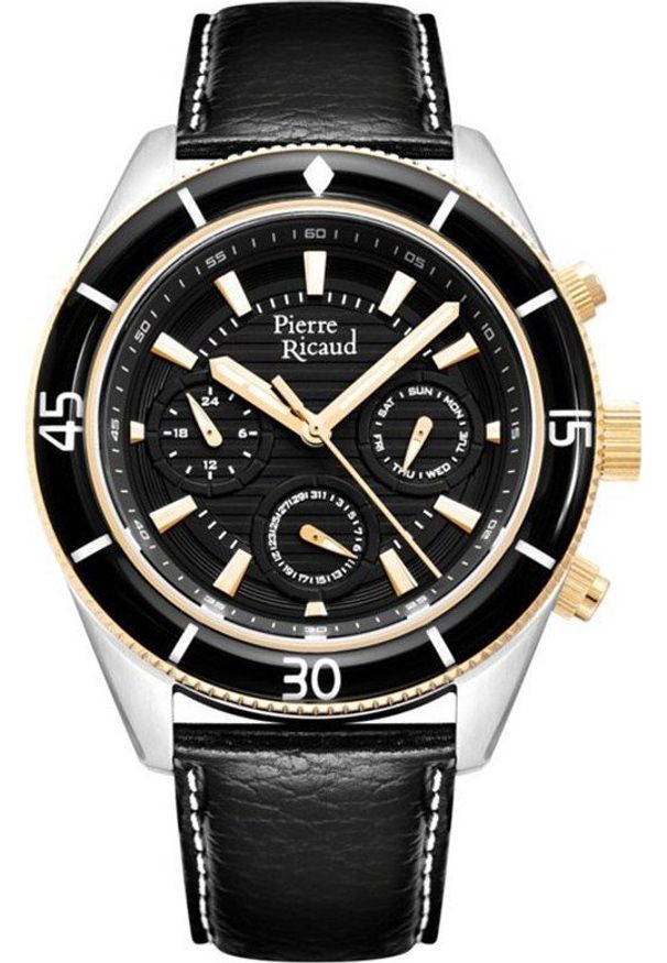 Zegarek Pierre Ricaud Zegarek męski Pierre Ricaud P97248.X214QF czarny. Kolor: czarny