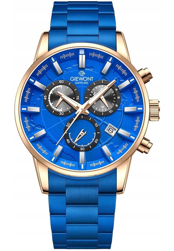 Zegarek Giewont Zegarek Męski Chronograph Sapphire Niebieski GW4580-B5. Kolor: niebieski