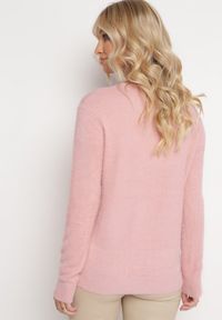 Born2be - Ciemnoróżowy Puchaty Sweter ze Ściągaczami Havinna. Kolor: różowy #5