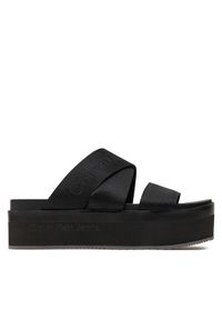 Calvin Klein Jeans Klapki Flatform Sandal Webbing In Mr YW0YW01361 Czarny. Kolor: czarny #1