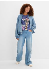 bonprix - T-shirt z czystej bawełny. Kolor: niebieski. Materiał: bawełna. Wzór: nadruk #3