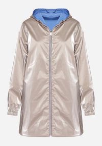 Born2be - Jasnoniebieska Kurtka Dwustronna z Nieodpinanym Kapturem i Metalicznym Efektem Lirednil. Kolor: niebieski. Wzór: gładki. Styl: elegancki #3