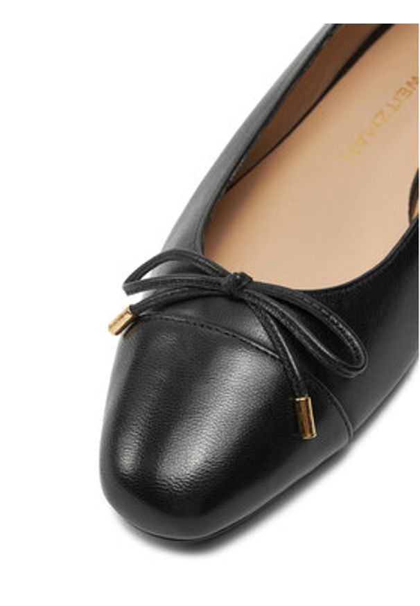 Stuart Weitzman Baleriny Sleek Bow Flat SJ598 Czarny. Kolor: czarny. Materiał: skóra
