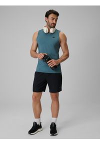 4f - 4F Koszulka treningowa regular szybkoschnąca męska - turkusowa L. Kolor: turkusowy. Materiał: materiał, włókno. Sport: fitness #2