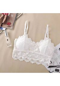 Intica - Braletka koronkowa z delikatnego materiału Mafumi. Kolor: biały. Materiał: materiał, koronka. Wzór: koronka #1