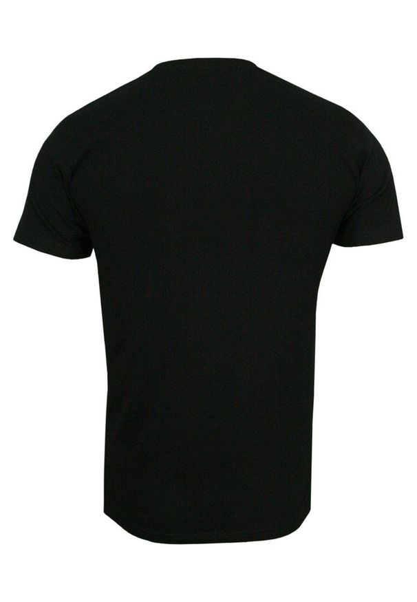 Czarny T-shirt Męski, Krótki Rękaw -Just Yuppi- Koszulka, BASIC, Jednokolorowa, U-Neck. Okazja: na co dzień. Kolor: czarny. Materiał: bawełna, elastan. Długość rękawa: krótki rękaw. Długość: krótkie. Styl: casual