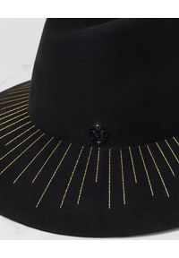 MAISON MICHEL PARIS - Czarny kapelusz Kate ze zdobieniami. Kolor: czarny. Wzór: aplikacja #4