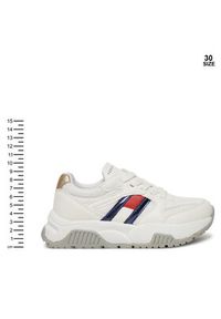 TOMMY HILFIGER - Tommy Hilfiger Sneakersy Flag Low Cut Lace-Up Sneaker T3A9-33550-1697 M Biały. Kolor: biały. Materiał: skóra #7