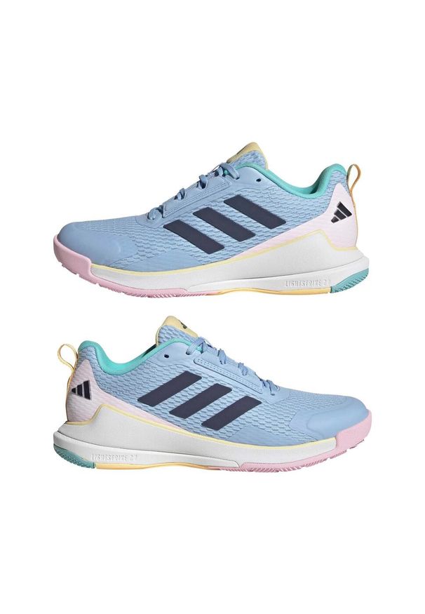 Adidas - Damskie buty halowe adidas Novaflight 2. Kolor: niebieski. Sport: siatkówka, fitness, piłka ręczna