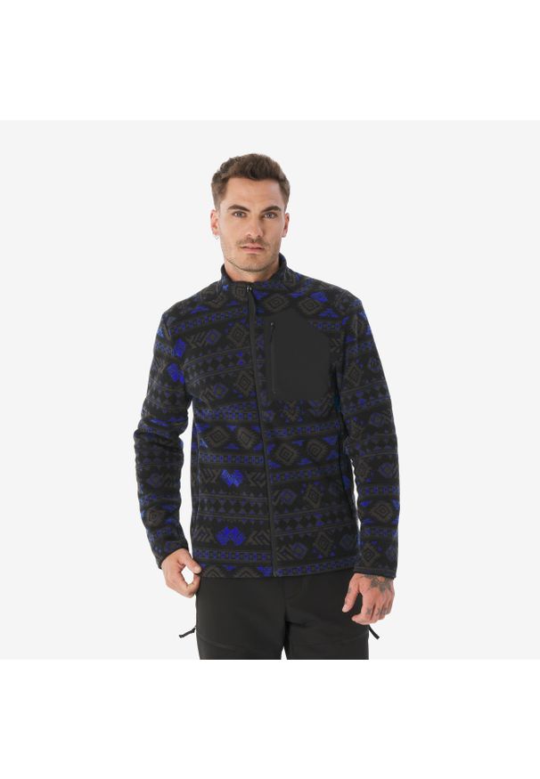 quechua - Polar turystyczny męski Quechua MH500 zamek. Kolor: niebieski. Materiał: poliamid, poliester, materiał, elastan. Sport: turystyka piesza