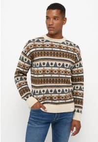 Mustang - MUSTANG EMIL C NORWAY MĘSKI SWETER PASKI CARBON 1014438 4135. Wzór: paski #1