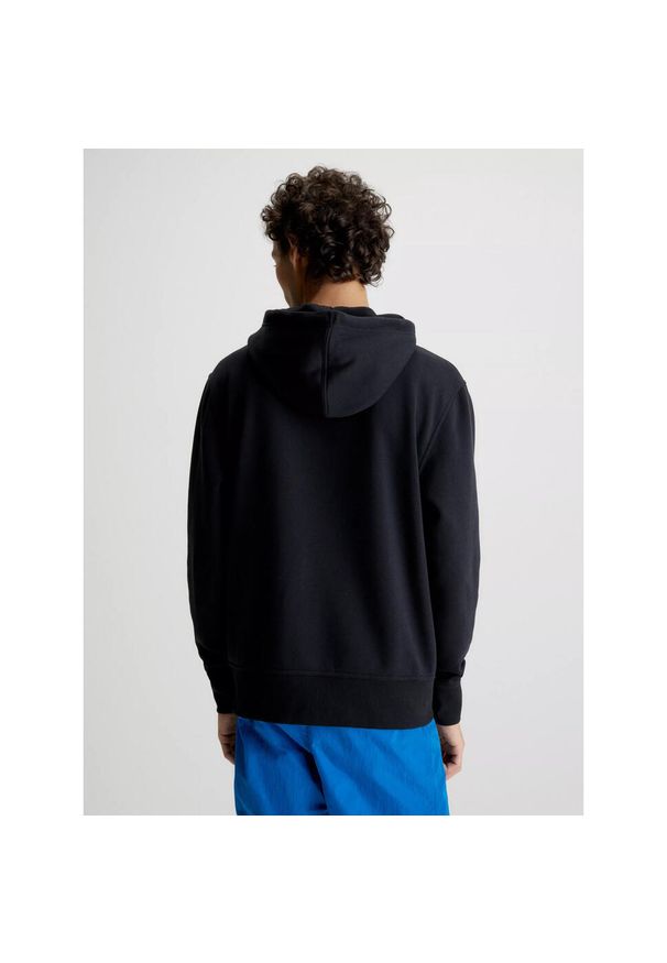 Bluza z kapturem Calvin Klein Logo Hoodie, Mężczyźni. Typ kołnierza: kaptur. Kolor: czarny. Materiał: bawełna, materiał