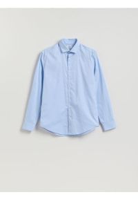 Reserved - Koszula slim z bawełny egipskiej - jasnoniebieski. Kolor: niebieski. Materiał: bawełna #1