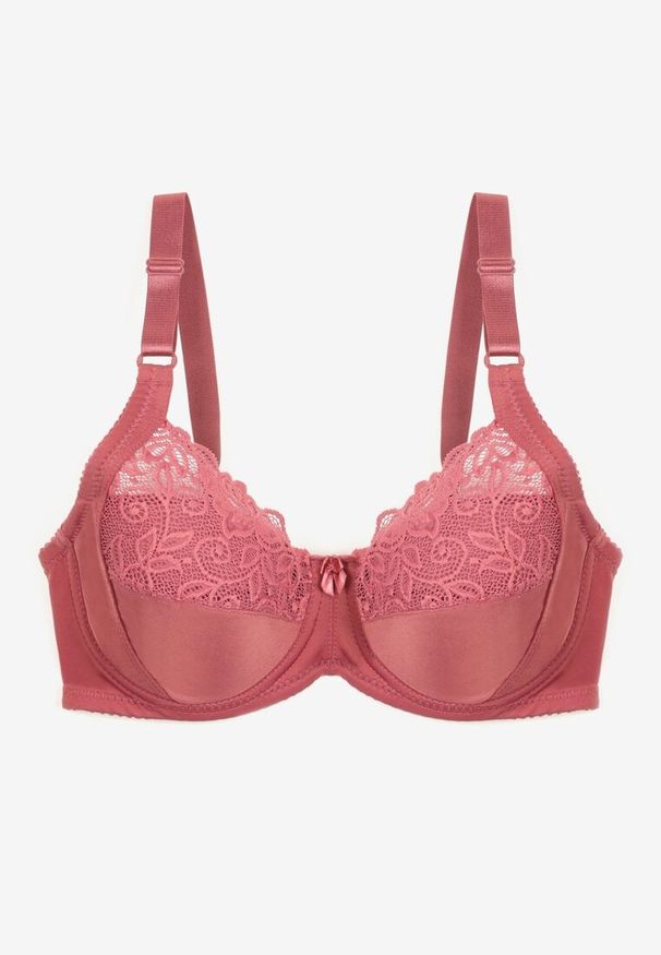 Renee - Różowy Biustonosz Typu Full Cup z Regulowanymi Ramiączkami Vikiirisa. Kolor: różowy. Materiał: jeans