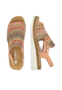 Rieker Sandały CEO-V1241-90 Kolorowy. Materiał: materiał. Wzór: kolorowy #6