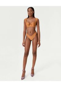 NOIRE SWIMWEAR - Dół od bikini V-Shape Amber. Stan: obniżony. Kolor: pomarańczowy. Materiał: tkanina #5