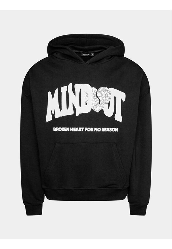 Mindout Bluza Broken Heart Czarny Boxy Fit. Kolor: czarny. Materiał: bawełna
