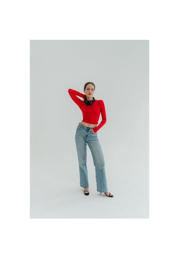 MOONHOLI - Longsleeve do jogi damski Moonholi Vogue z długim rękawem. Kolor: czerwony. Długość rękawa: długi rękaw. Długość: długie. Sport: joga i pilates