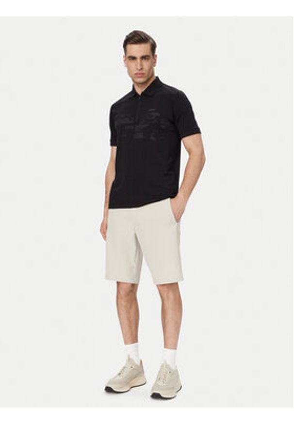 BOSS Polo Pl Globe Pattern 50559010 Czarny Regular Fit. Typ kołnierza: polo. Kolor: czarny. Materiał: bawełna