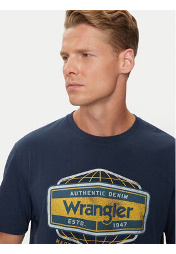 Wrangler T-Shirt Americana 112357448 Niebieski Regular Fit. Kolor: niebieski. Materiał: bawełna