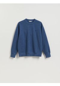 Reserved - Bluza z drobnym haftem - granatowy. Kolor: niebieski. Materiał: bawełna, dzianina. Wzór: haft