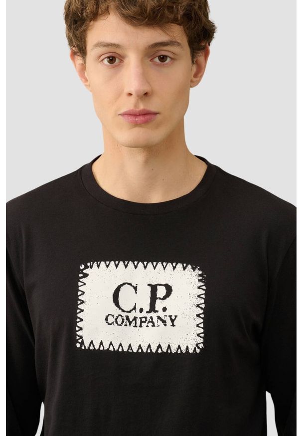 C.P. Company - C.P. COMPANY Czarny męski longsleeve, Rozmiar L. Kolor: czarny. Długość rękawa: długi rękaw