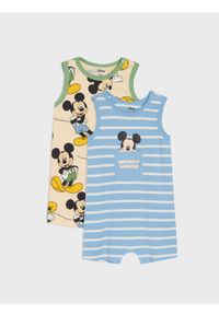 Sinsay - Rampersy 2 pack Mickey Mouse - mid blue. Wzór: motyw z bajki
