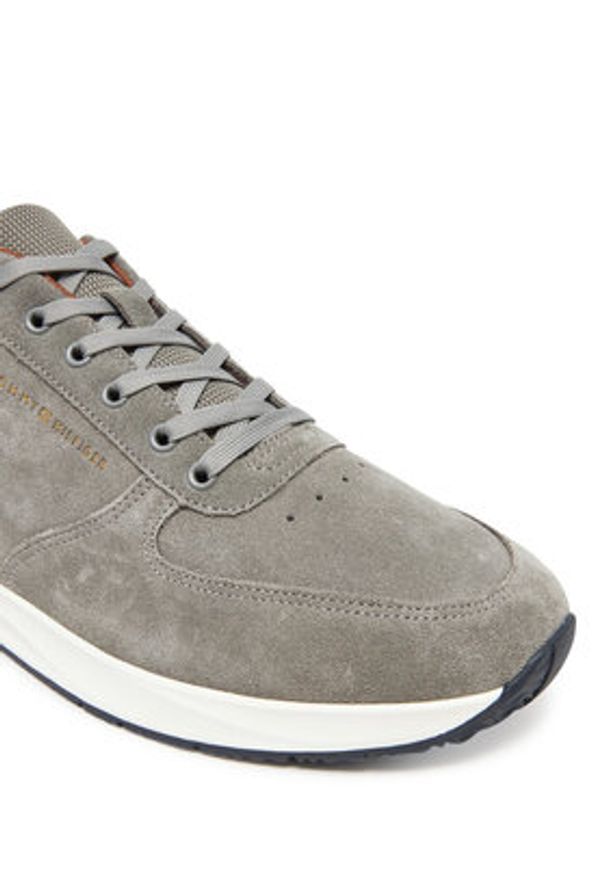 TOMMY HILFIGER - Tommy Hilfiger Sneakersy Premium Suede Hybrid FM0FM05690 Szary. Kolor: szary. Materiał: skóra, zamsz