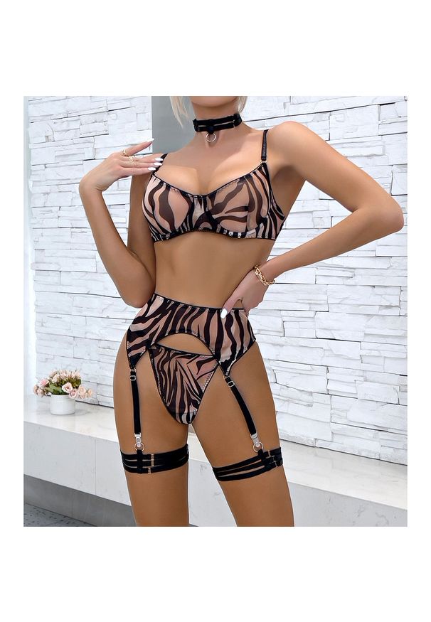 Intica - Zestaw bielizny z regulowanymi ramiączkami na romantyczny wieczór Arianne. Kolor: wielokolorowy. Materiał: tkanina