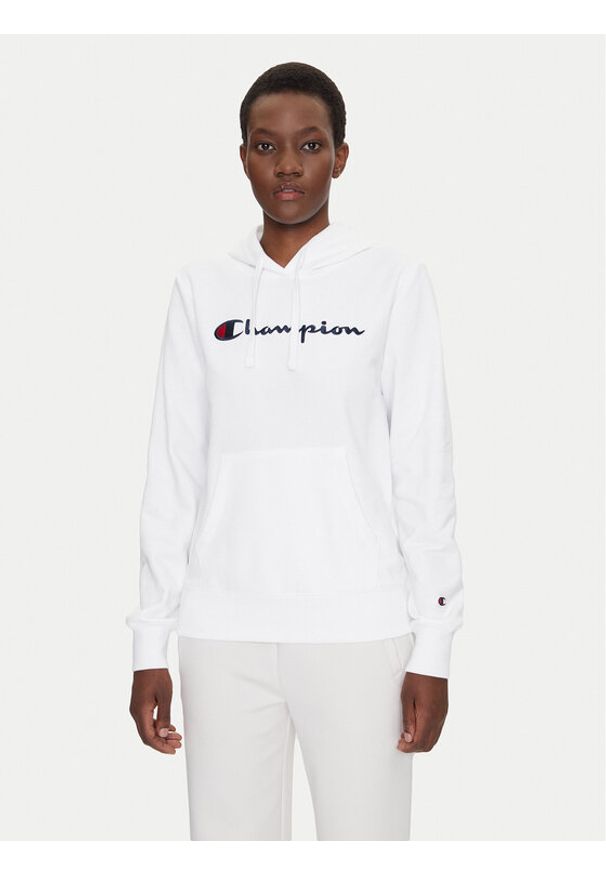 Champion Bluza Slim Big Logo 118097 Biały Regular Fit. Kolor: biały. Materiał: bawełna, syntetyk