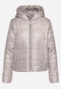 Born2be - Jasnoszara Pikowana Kurtka z Kapturem Terishia. Okazja: na co dzień. Typ kołnierza: kaptur. Kolor: szary. Materiał: jeans. Długość rękawa: długi rękaw. Długość: długie. Sezon: wiosna. Styl: casual, elegancki #4