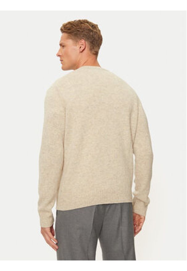 United Colors of Benetton - United Colors Of Benetton Sweter 103MK1N24 Beżowy Regular Fit. Kolor: beżowy. Materiał: wełna