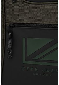 Pepe Jeans plecak BROMLEY LDN BACK PACK męski kolor zielony duży z aplikacją. Kolor: zielony. Wzór: aplikacja #4