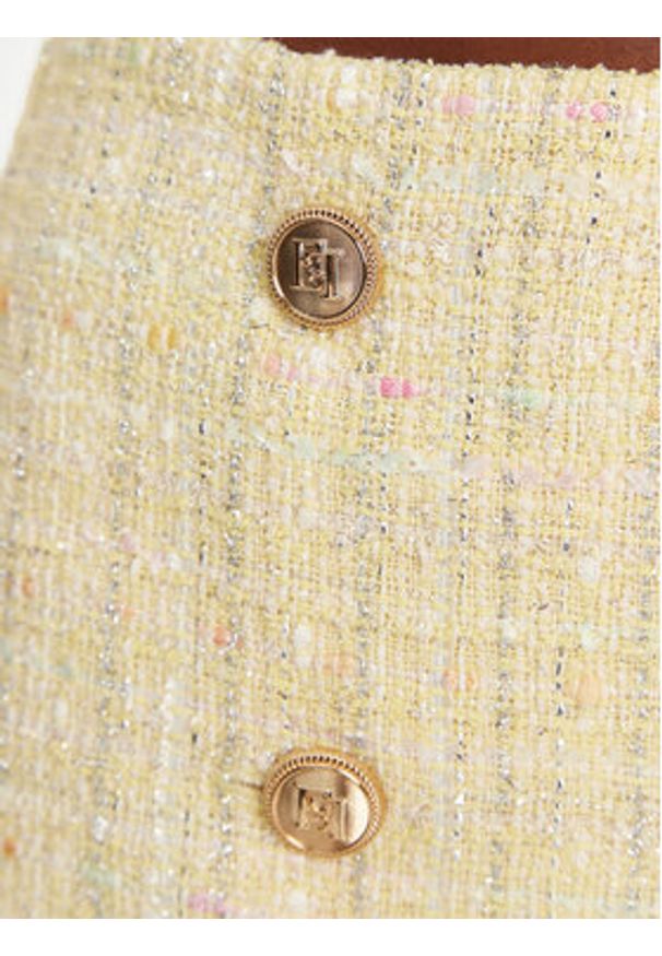 Elisabetta Franchi Spódnica mini GO-116-52E2-V420 Żółty Regular Fit. Kolor: żółty. Materiał: bawełna