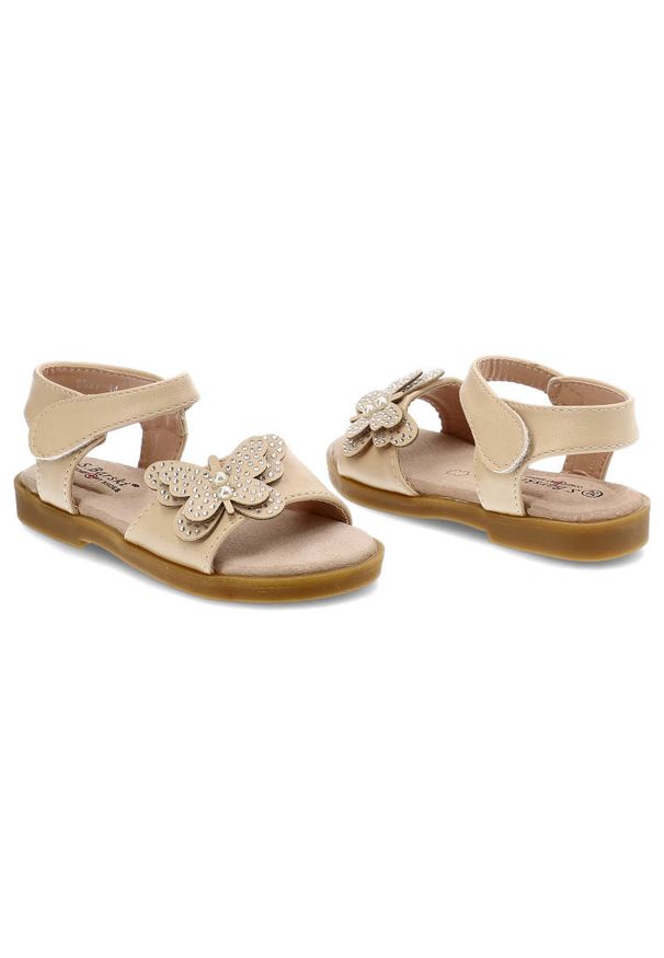 Beżowe Sandały S.Barski Wygodne Dziecięce Buty. Okazja: na co dzień, na spacer. Zapięcie: rzepy. Kolor: beżowy. Materiał: skóra ekologiczna. Wzór: aplikacja, motyw z bajki. Sezon: lato. Styl: casual