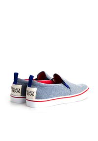 Trussardi Jeans Tenisówki "Slip-on" | 77A00172 | Mężczyzna | Niebieski. Nosek buta: okrągły. Zapięcie: bez zapięcia. Kolor: niebieski. Materiał: tkanina. Wzór: aplikacja #2