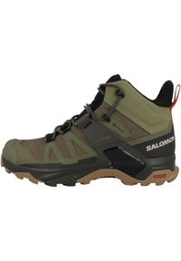 salomon - Buty trekkingowe męskie Salomon Ultra 4 Mid Gtx. Wysokość cholewki: za kostkę. Zapięcie: sznurówki. Kolor: zielony. Materiał: syntetyk, materiał. Szerokość cholewki: normalna