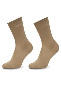 BOSS Zestaw 2 par wysokich skarpet unisex 50543398 Beżowy. Kolor: beżowy. Materiał: bawełna, materiał