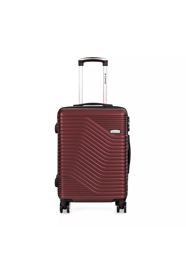 SAPPHIRE - Walizka na kółkach Sapphire ST-140 czerwona - średnia M DUO. Kolor: czerwony. Materiał: kauczuk, materiał, guma. Styl: klasyczny, elegancki