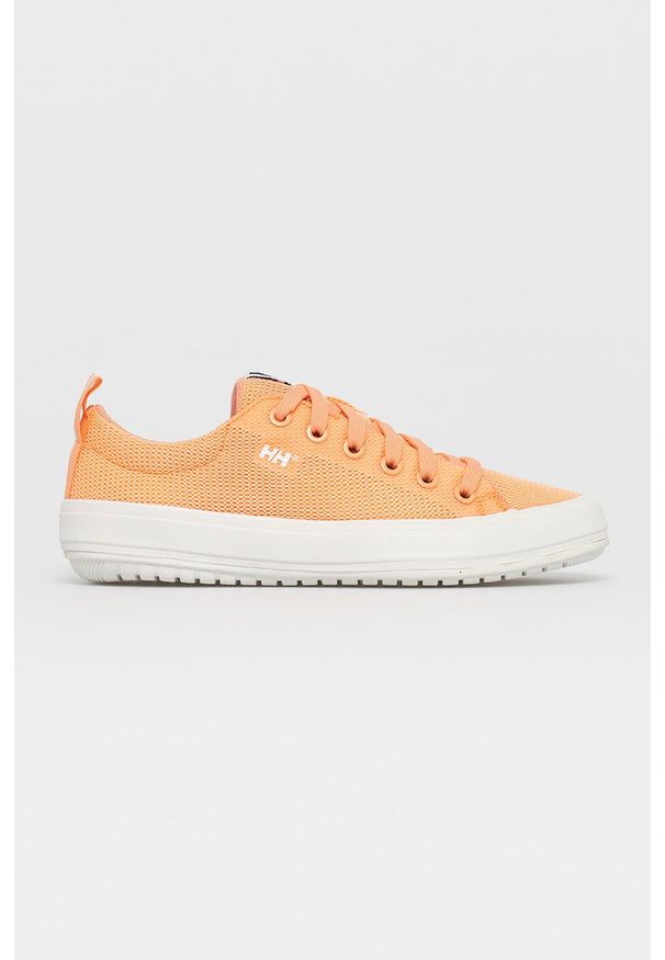 Helly Hansen Buty Scurry V3 kolor pomarańczowy na płaskiej podeszwie. Nosek buta: okrągły. Zapięcie: sznurówki. Kolor: pomarańczowy. Materiał: guma. Obcas: na płaskiej podeszwie