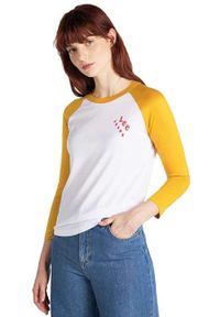 Lee - LEE REGLAN RINGER TEE DAMSKI LONGSLEEVE SLIM FIT GOLDEN YELLOW L41NWMNF 112109105. Długość rękawa: długi rękaw