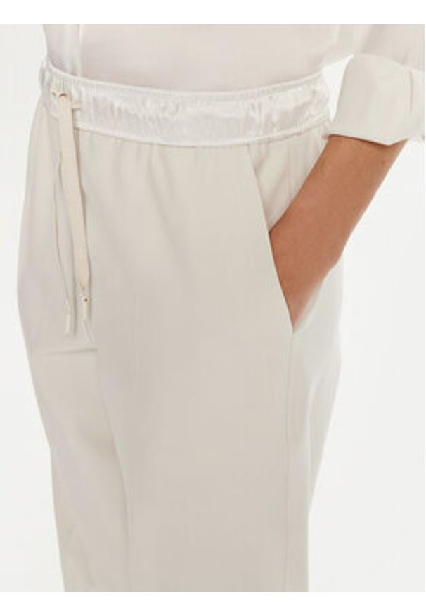 Marella Spodnie materiałowe Cammino 2423136045 Écru Regular Fit. Materiał: syntetyk