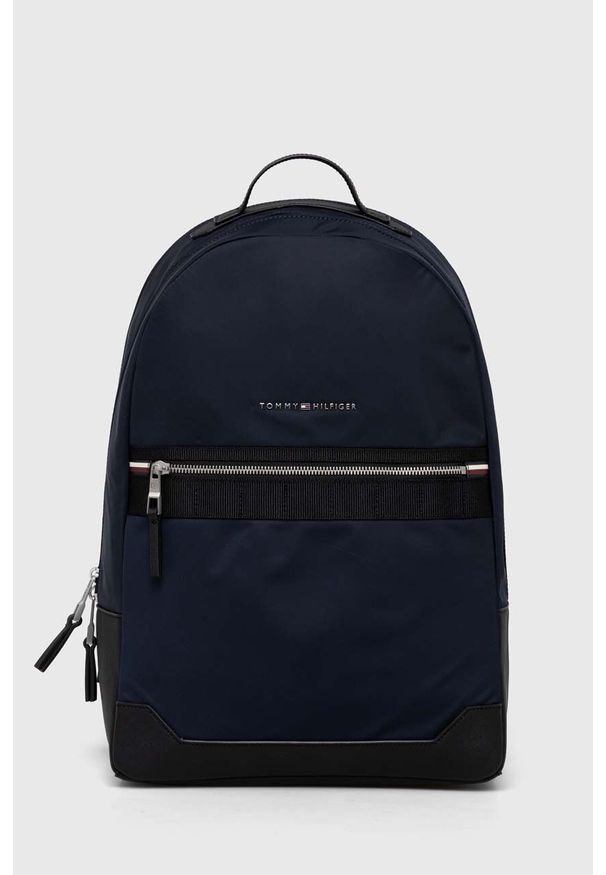 TOMMY HILFIGER - Tommy Hilfiger plecak męski kolor granatowy duży gładki. Kolor: niebieski. Materiał: poliester. Wzór: gładki