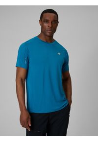 4f - 4F Koszulka trekkingowa regular szybkoschnąca męska - niebieska XXL. Kolor: niebieski. Materiał: włókno, materiał. Długość: długie #1