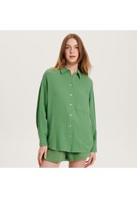Reserved - Koszula oversize - Zielony. Kolor: zielony #1