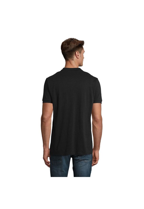 SOL'S - Męska Koszulka Polo Planet. Typ kołnierza: polo. Kolor: czarny. Sport: turystyka piesza