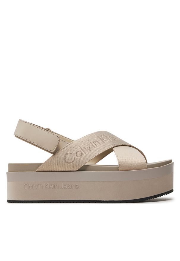 Sandały Calvin Klein Jeans. Kolor: beżowy
